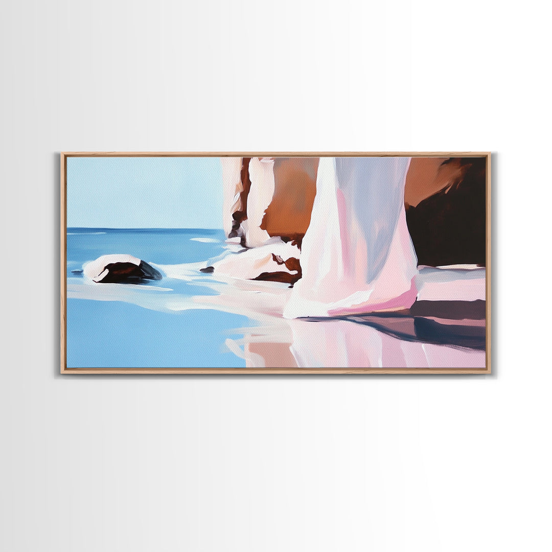 Clifftop View, Ocean Landscape, Canvas Print, Coastal Wall Art, Bohemian Home Decor, Seaside Artwork, Large Wall Art, Living Room