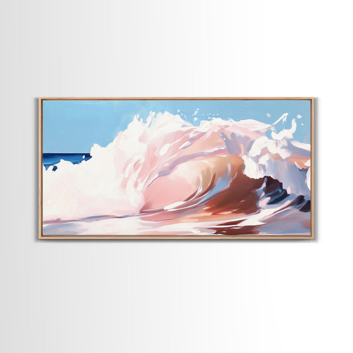Pastel Wave, Abstract Ocean, Coastal Home Art, Modern Nautical Decor, Minimalist Seascape, Beach House Wall Art, Canvas Print, Calming Blue