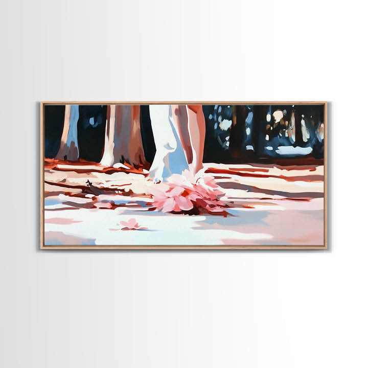 Blush Wedding, Romantic Art, Framed Canvas Print, Elegant Wall Decor, Feminine Painting, Modern Bedroom Art, Minimalist Aesthetic