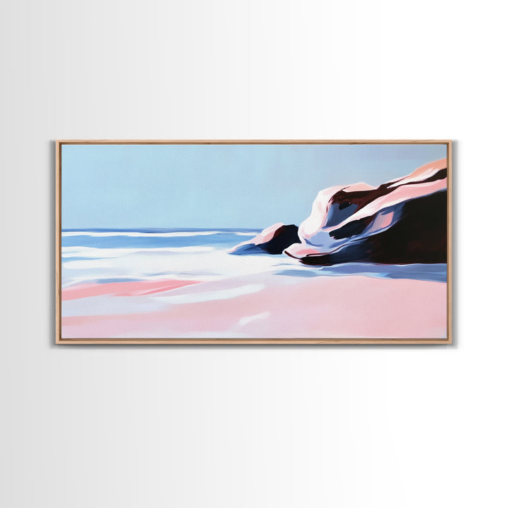 Ocean Breeze, Rolling Waves, Beach Escape, Canvas Print, Coastal Wall Art, Living Room Decor, Nautical Painting, Blue Seaside Art