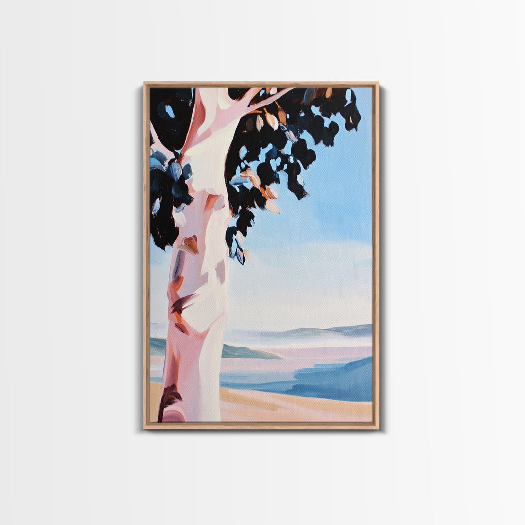 Birch Tree, Forest Wall Art, Nature Inspired Decor, Scandinavian Aesthetic, Woodland Theme, Earthy Tones, Canvas Print, Serene Landscape