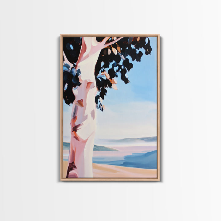 Birch Tree, Forest Wall Art, Nature Inspired Decor, Scandinavian Aesthetic, Woodland Theme, Earthy Tones, Canvas Print, Serene Landscape