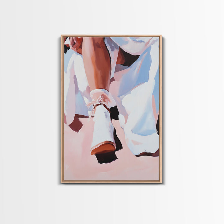 Ballet Shoes, Feminine Art, Elegant Decor, Fashion Print, Framed Canvas Print, Modern Wall Art, Soft Aesthetic, Romantic Artwork