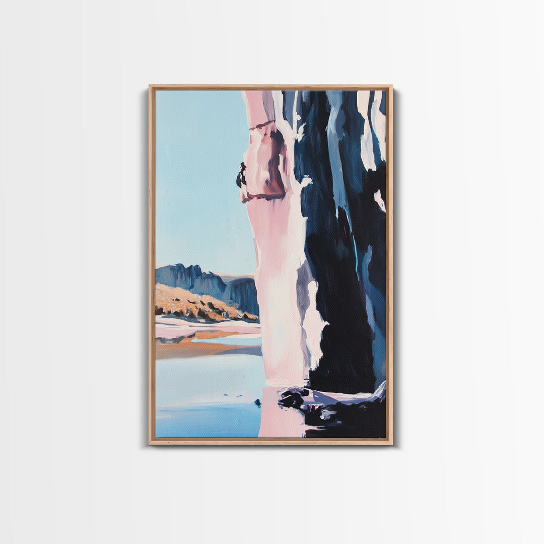 Canyon Cliff, Nature Print, Desert Landscape, Travel Wall Art, Framed Canvas Print, Boho Decor, Southwest Aesthetic, Modern Minimalism