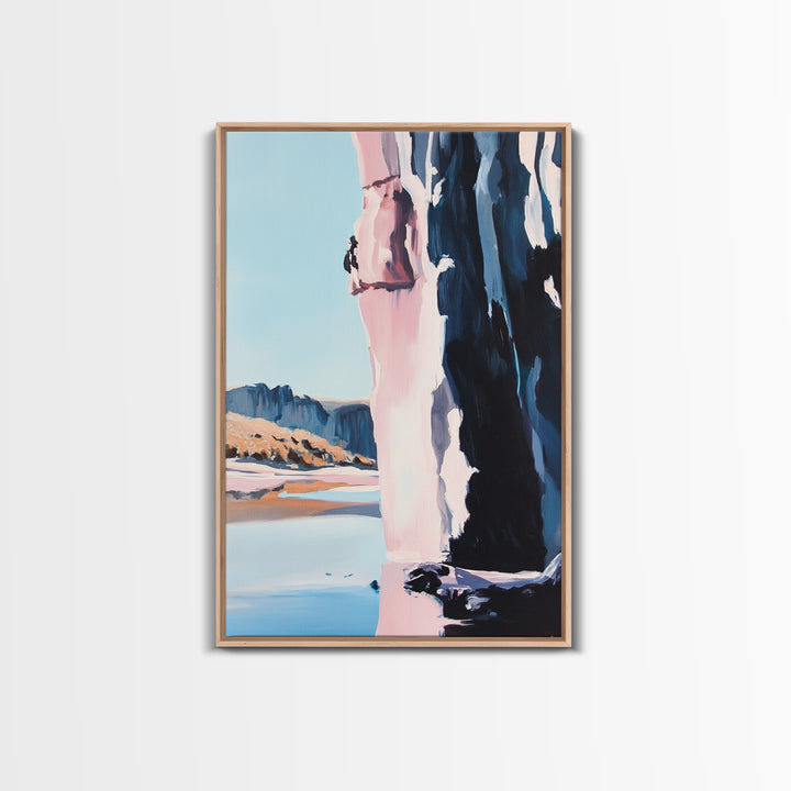 Canyon Cliff, Nature Print, Desert Landscape, Travel Wall Art, Framed Canvas Print, Boho Decor, Southwest Aesthetic, Modern Minimalism