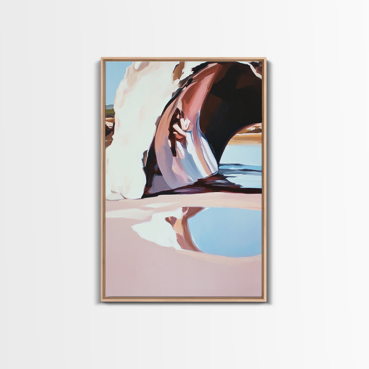 Desert Arch, Dreamy Reflection, Surreal Landscape, Boho Wall Art, Nature Inspired, Earthy Decor, Framed Canvas Print, Bedroom