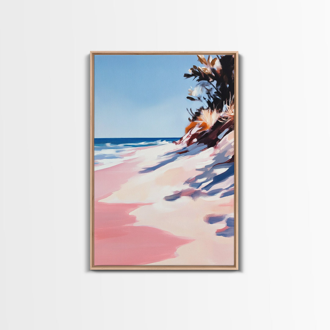 Coastal Waves, Summer Beach Art, Ocean Seascape Painting, Framed Canvas Print, Nautical Wall Art, Living Room Decor, Beach House Artwork