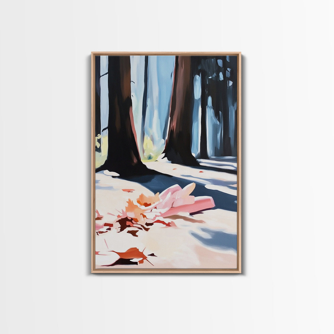 Autumn Forest, Fall Leaves, Cozy Aesthetic, Seasonal Art, Rustic Decor, Warm Tones, Nature Painting, Canvas Print, Living Room Wall Art