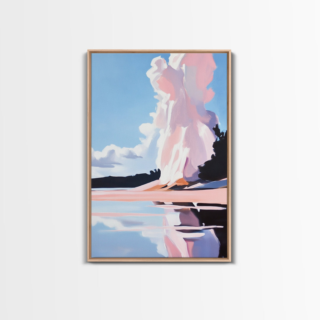 Cloud Reflection, Sky and Water Art, Dreamy Seascape Print, Framed Canvas Print, Serene Coastal Decor, Modern Nature Artwork