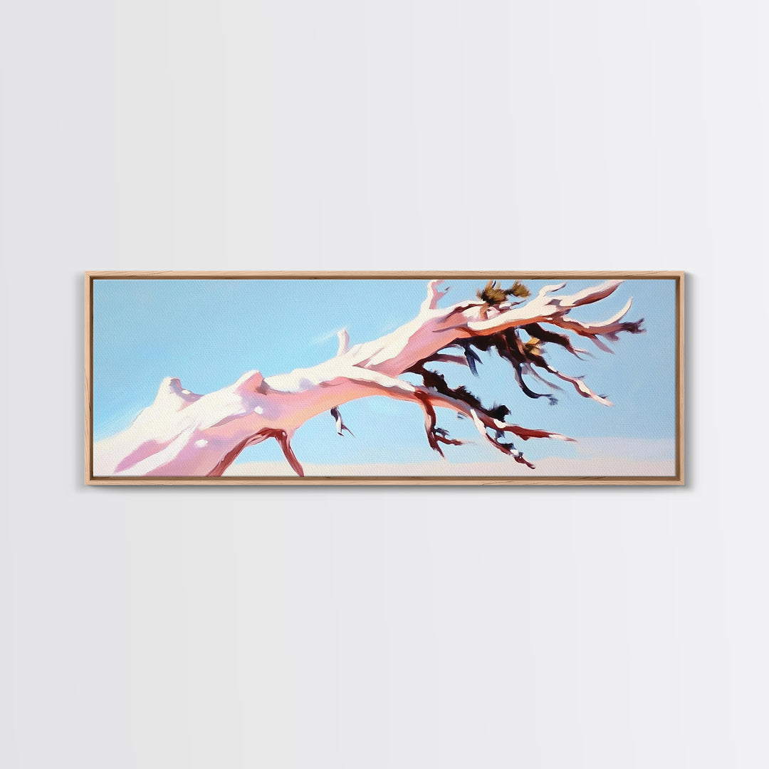 Desert Tree, Abstract Landscape, Earthy Tones, Canvas Print, Minimalist Nature Art, Living Room Wall Decor, Modern Boho Painting