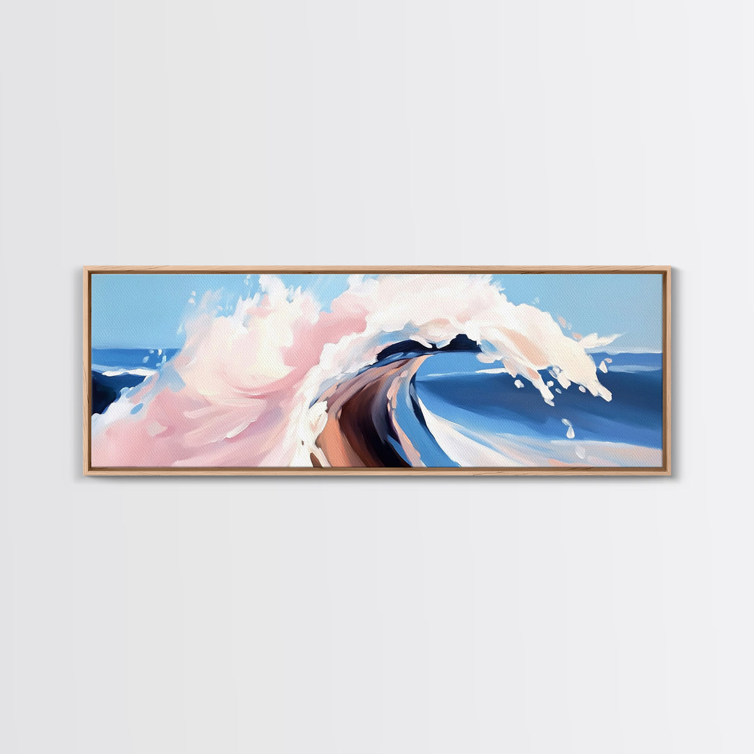 Calm Waters, Woman by Rocks, Relaxing Beach, Nature Inspired, Framed Canvas Print, Minimalist Wall Art, Bathroom Decor, Serenity