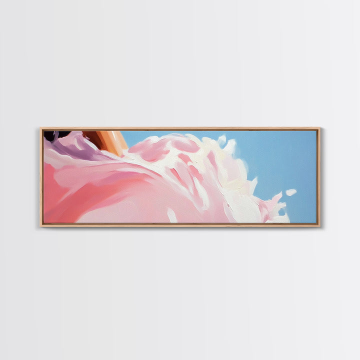 Abstract Floral Art, Soft Pink Flowers, Boho Home Decor, Minimalist Framed Canvas Print, Elegant Wall Art, Feminine Bedroom Painting