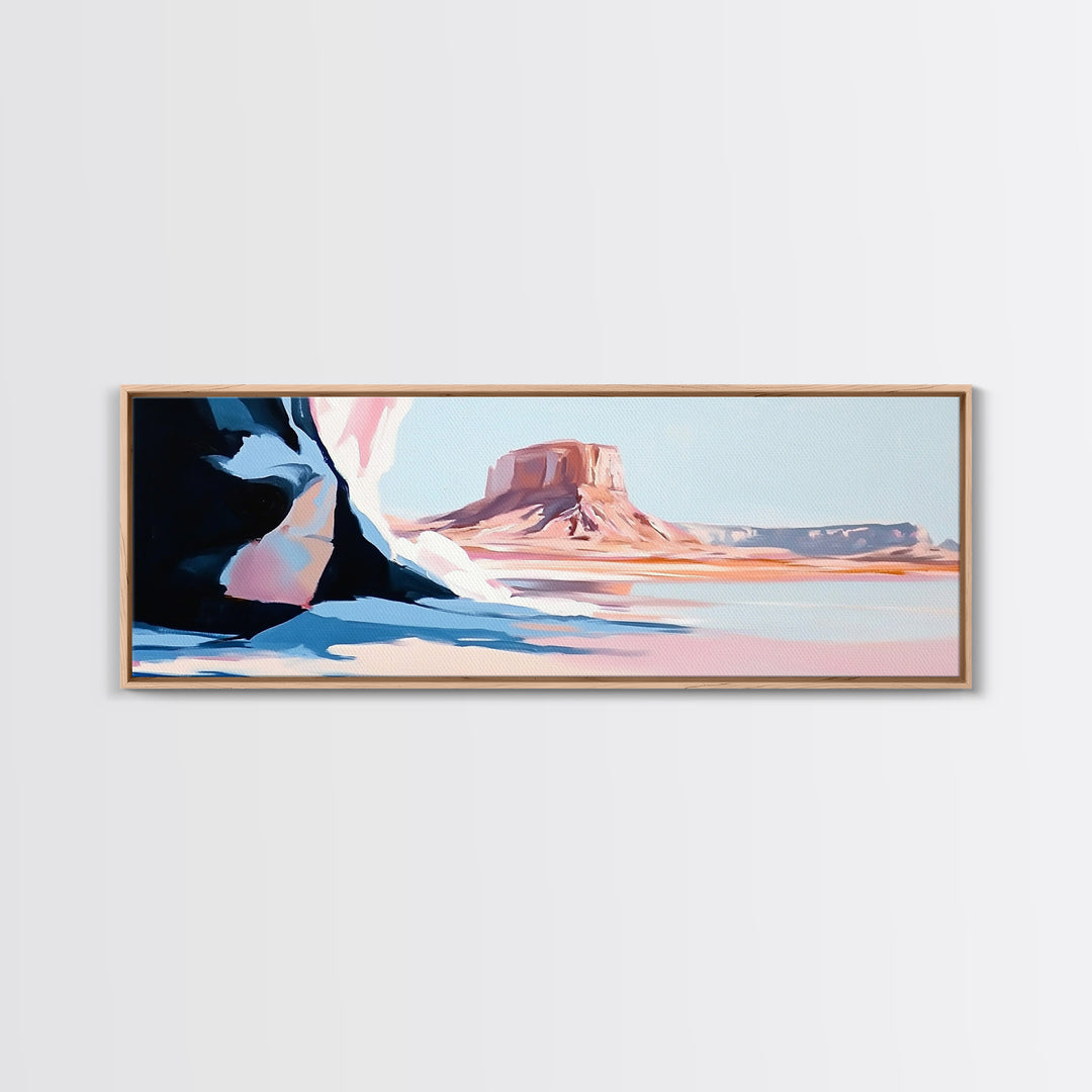 Desert Scene, Western Landscape, Minimalist Art, Framed Canvas Print, Modern Home Decor, Boho Wall Art, Office Wall Art, Nature Print