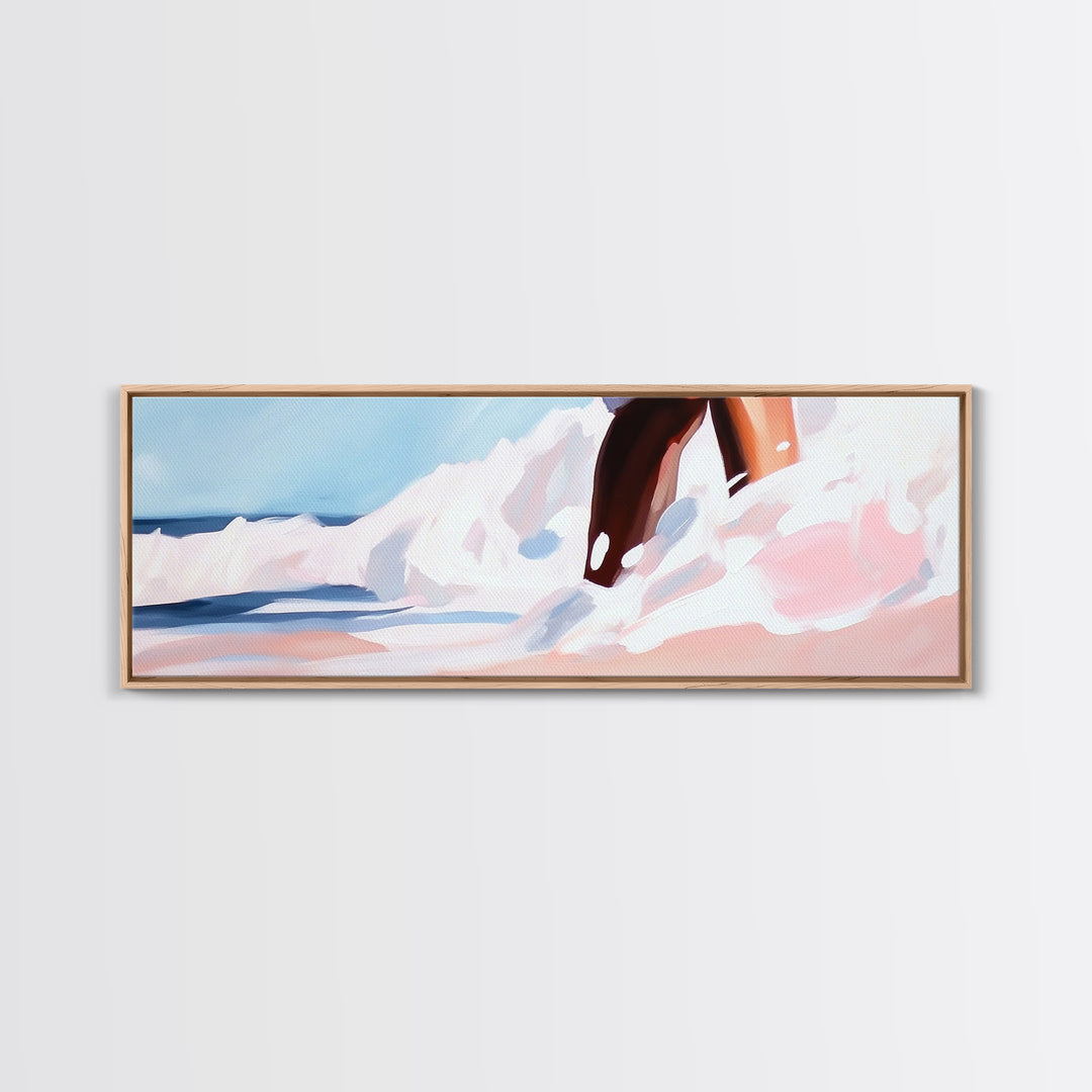 Ocean Splash Painting, Coastal Wave Print, Minimalist Beach Art, Soft Pastel Seascape, Large Canvas Print, Boho Home Decor, Bedroom Art