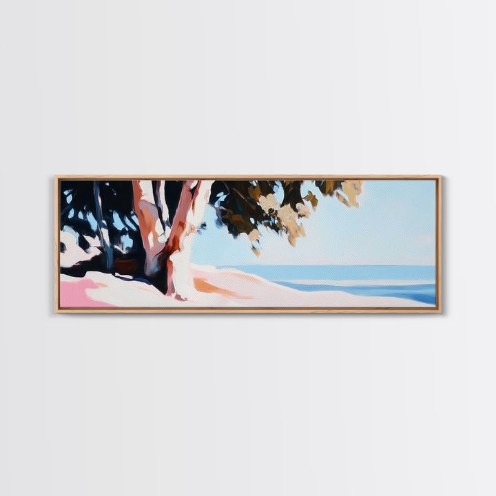 Coastal Serenity, Ocean View, Beach Art, Framed Canvas Print, Bedroom Wall Art, Modern Seascape, Relaxing Coastal Decor, Blue Tones