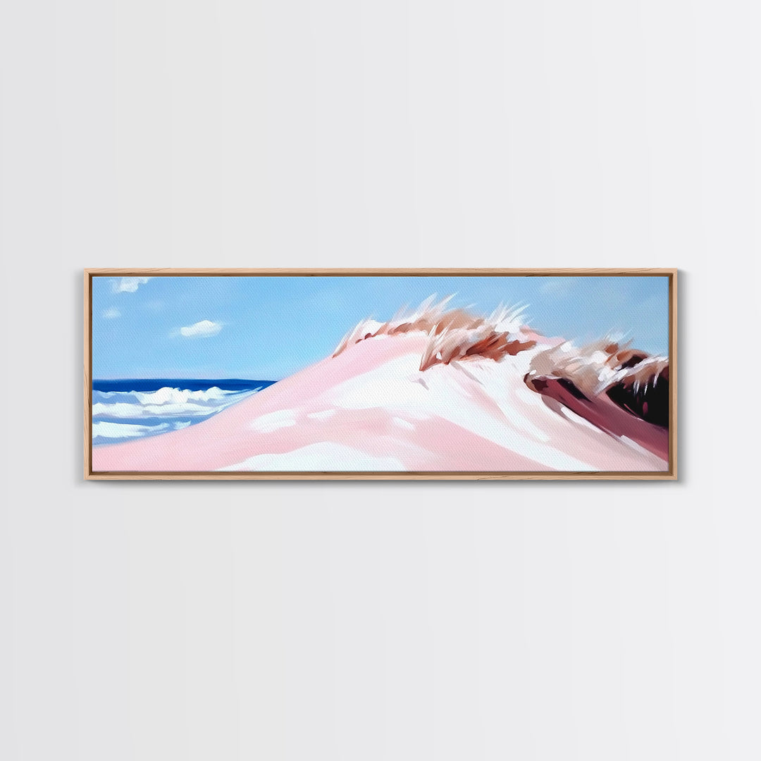 Coastal Dunes, Ocean Breeze, Beach Landscape, Pastel Art, Canvas Print, Nautical Wall Art, Bathroom Decor, Coastal Home Art