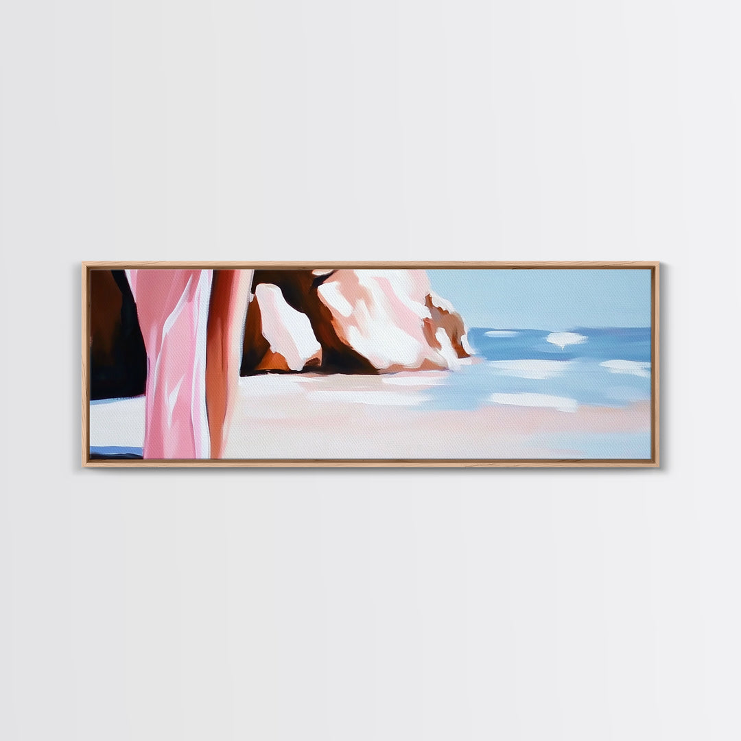 Ocean Breeze, Beach Vibes, Pastel Seascape, Summer Aesthetic, Canvas Print, Coastal Home Art, Boho Wall Art, Bedroom Decor