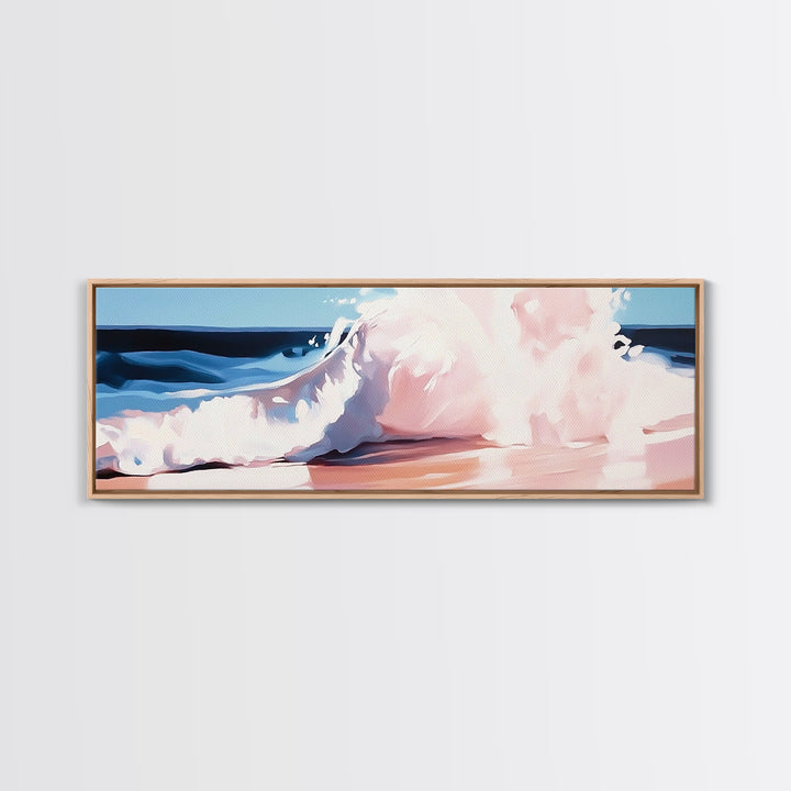 Ocean Wave, Coastal Splash, Beach House Wall Art, Framed Canvas Print, Serene Seascape, Blue Aesthetic, Nautical Home Decor