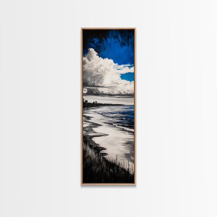 Coastal Serenity, Ocean Waves, Seascape Painting, Beach Decor, Blue Wall Art, Living Room Art, Modern Seascape, Framed Canvas Print