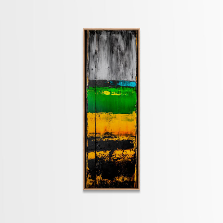 Rustic Abstract, Distressed Wood Texture Painting, Modern Farmhouse Wall Art, Framed Canvas Print, Industrial Decor, Neutral Artwork