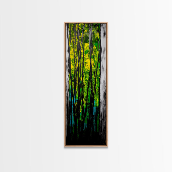Abstract Forest, Green Nature, Textured Painting, Boho Wall Art, Canvas Print, Modern Home Decor, Living Room Art, Earthy Tones
