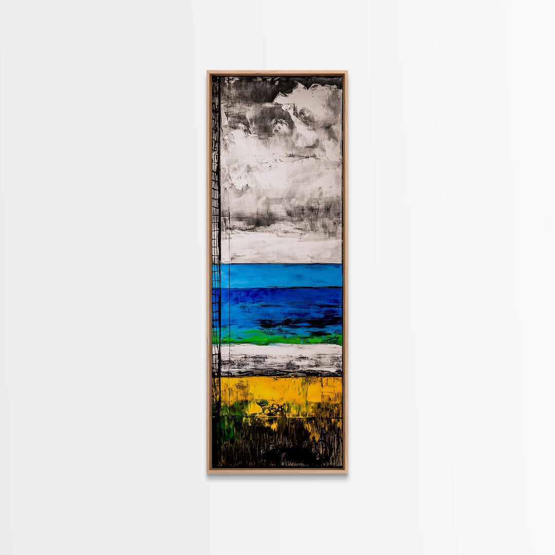 Abstract Beach, Ocean Wall Art, Modern Coastal, Seascape Painting, Minimalist Decor, Contemporary Art, Canvas Print, Living Room