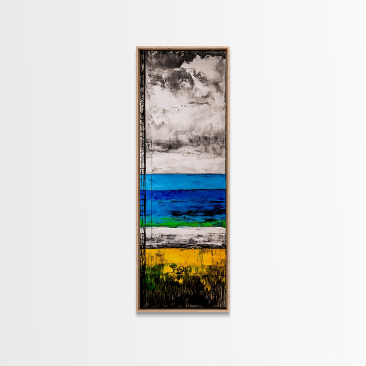 Abstract Beach, Ocean Wall Art, Modern Coastal, Seascape Painting, Minimalist Decor, Contemporary Art, Canvas Print, Living Room