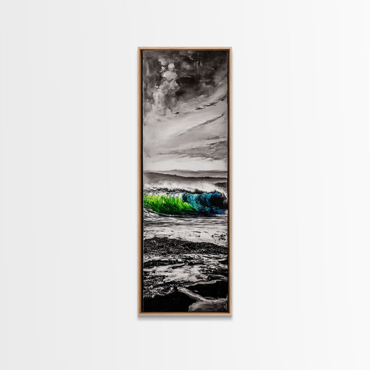 Ocean Landscape Painting, Coastal Art, Beach House Decor, Serene Seascape, Blue and Green Artwork, Living Room Art, Framed Canvas Print