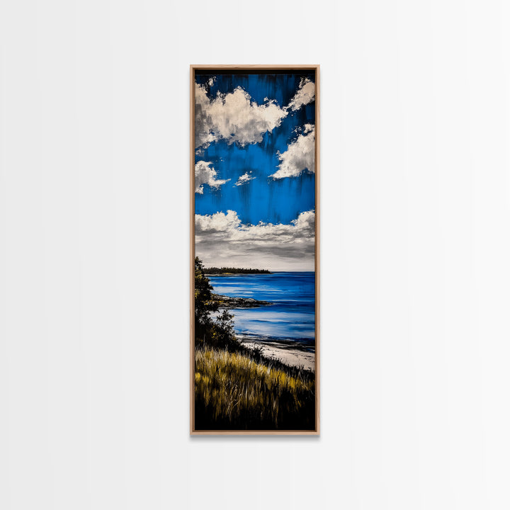 Blue Sky, Coastal Landscape Print, Nature Inspired Decor, Scenic Horizon Art, Beach House Aesthetic, Calming Atmosphere, Canvas Print