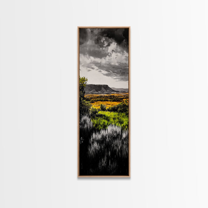 Autumn Fields, Dramatic Sky, Nature Landscape, Canvas Print, Scenic Wall Art, Rustic Home Decor, Warm Toned Painting, Living Room Art