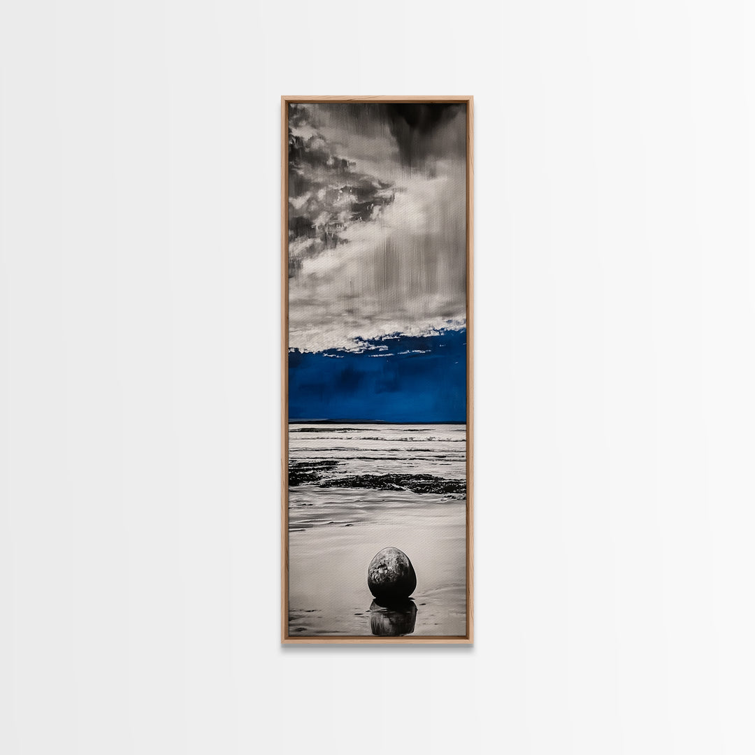 Ocean Meditation, Serene Seascape, Minimalist Blue, Canvas Print, Beach House Wall Art, Tranquil Coastal Decor, Relaxing Waves