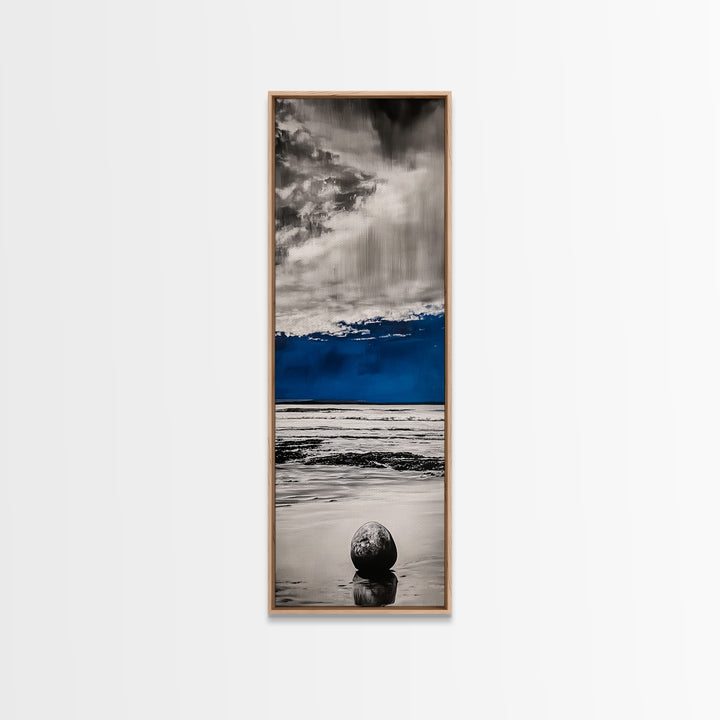 Ocean Meditation, Serene Seascape, Minimalist Blue, Canvas Print, Beach House Wall Art, Tranquil Coastal Decor, Relaxing Waves