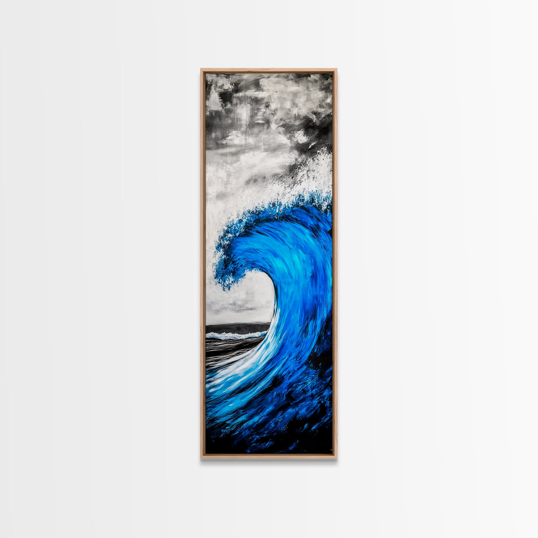 Blue Wave, Powerful Surf, Abstract Water, Canvas Print, Ocean Wall Art, Coastal Minimalist Decor, Modern Beach Home Artwork