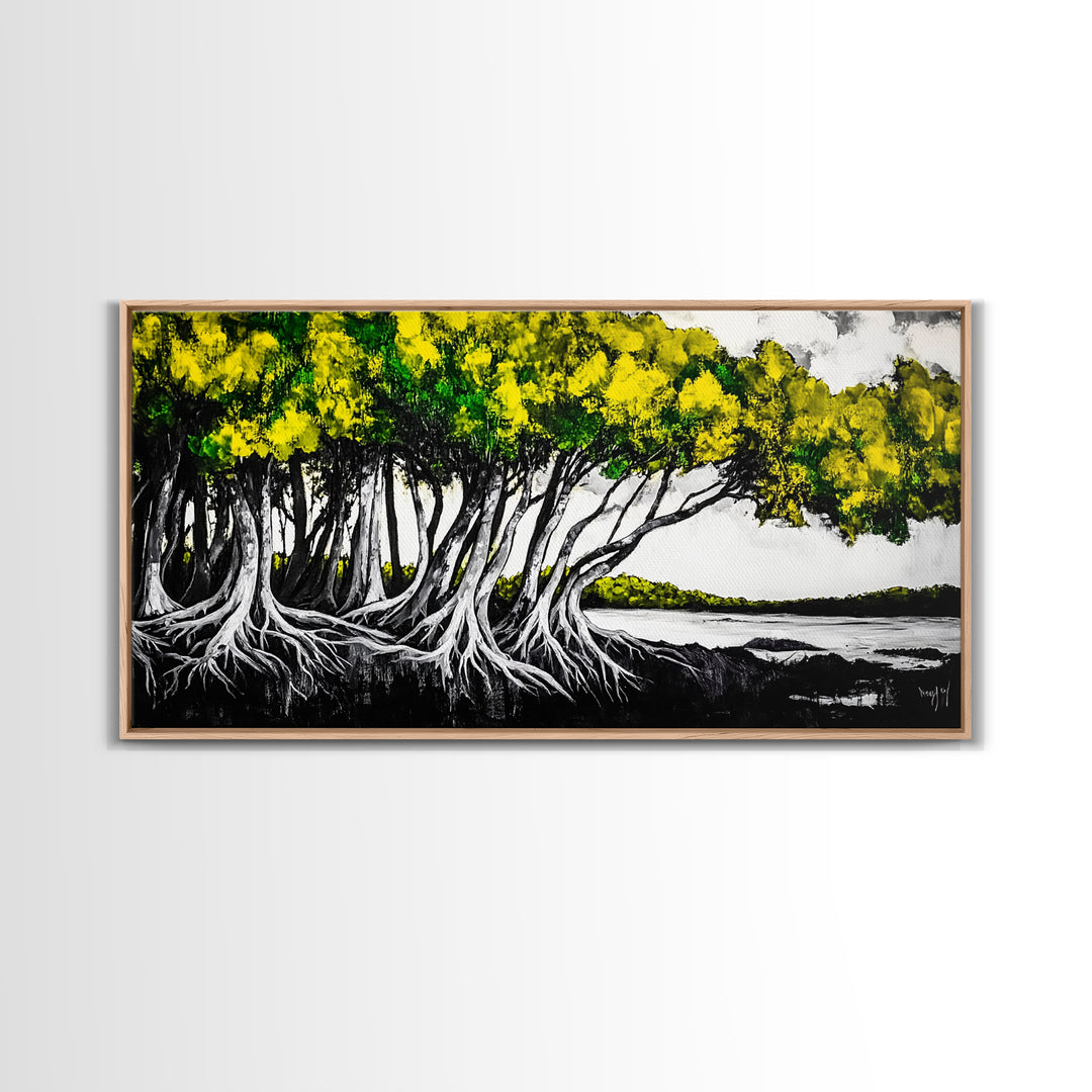 Tree Roots, Forest, Natural, Canvas Print, Modern Nature Art, Woodland Decor, Earthy Home Aesthetic, Botanical Painting, Rustic Wall Art