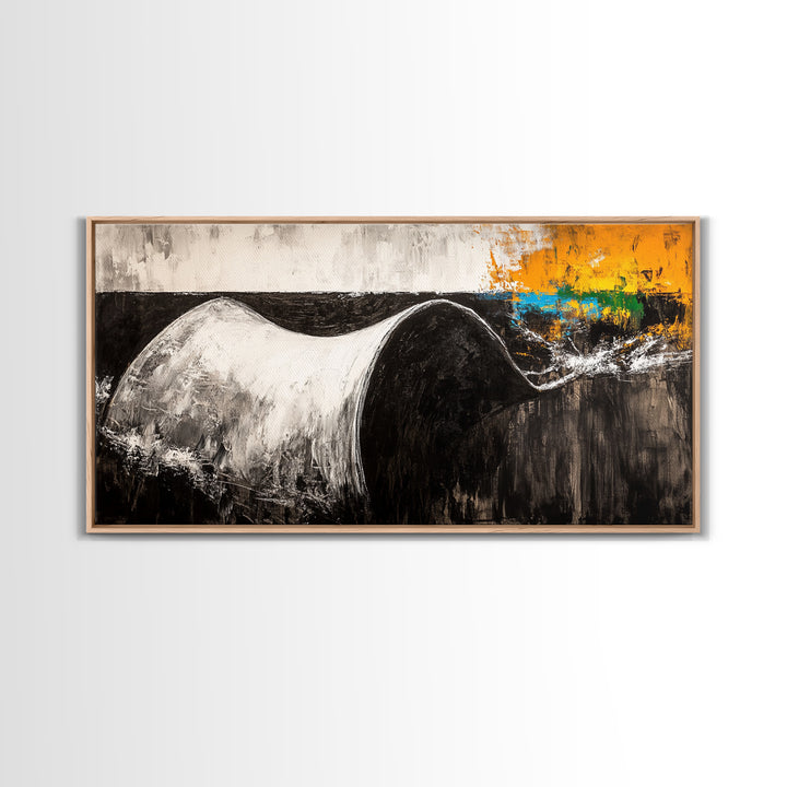 Abstract Curve, Modern Canvas Print, Minimalist Wall Art, Contemporary Painting, Neutral Home Decor, Office Wall Art, Large Canvas