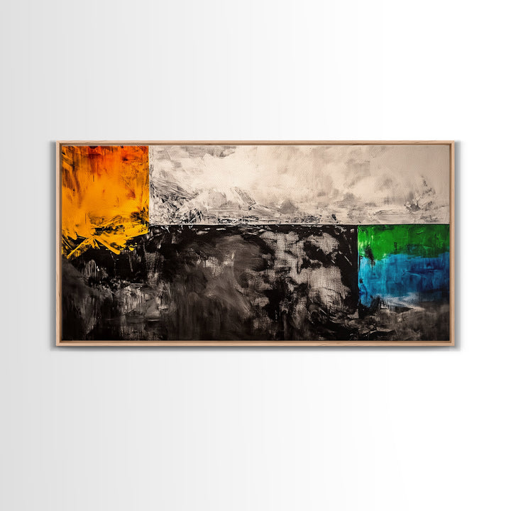 Geometric Blocks, Modern Canvas Print, Abstract Colorful Art, Contemporary Wall Decor, Mid Century Design, Office or Living Room Art