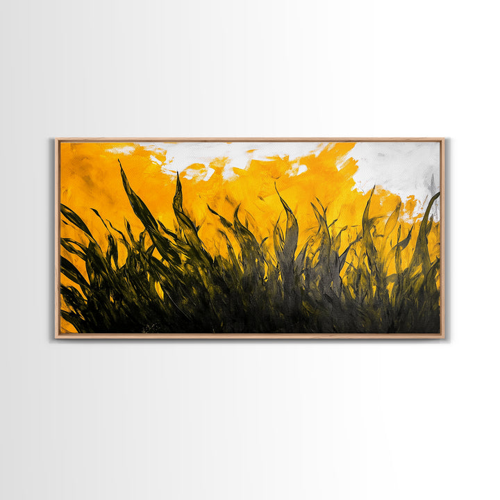 Abstract Grass, Autumn Tones, Nature Art, Canvas Print, Fall Decor, Farmhouse Art, Earthy Tones, Bedroom Wall Art, Rustic Home Decor