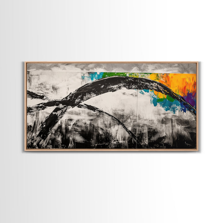 Abstract Arch, Black and White Art, Minimalist Style, Modern Abstract, Contemporary Painting, Neutral Tones, Office Wall, Canvas Print