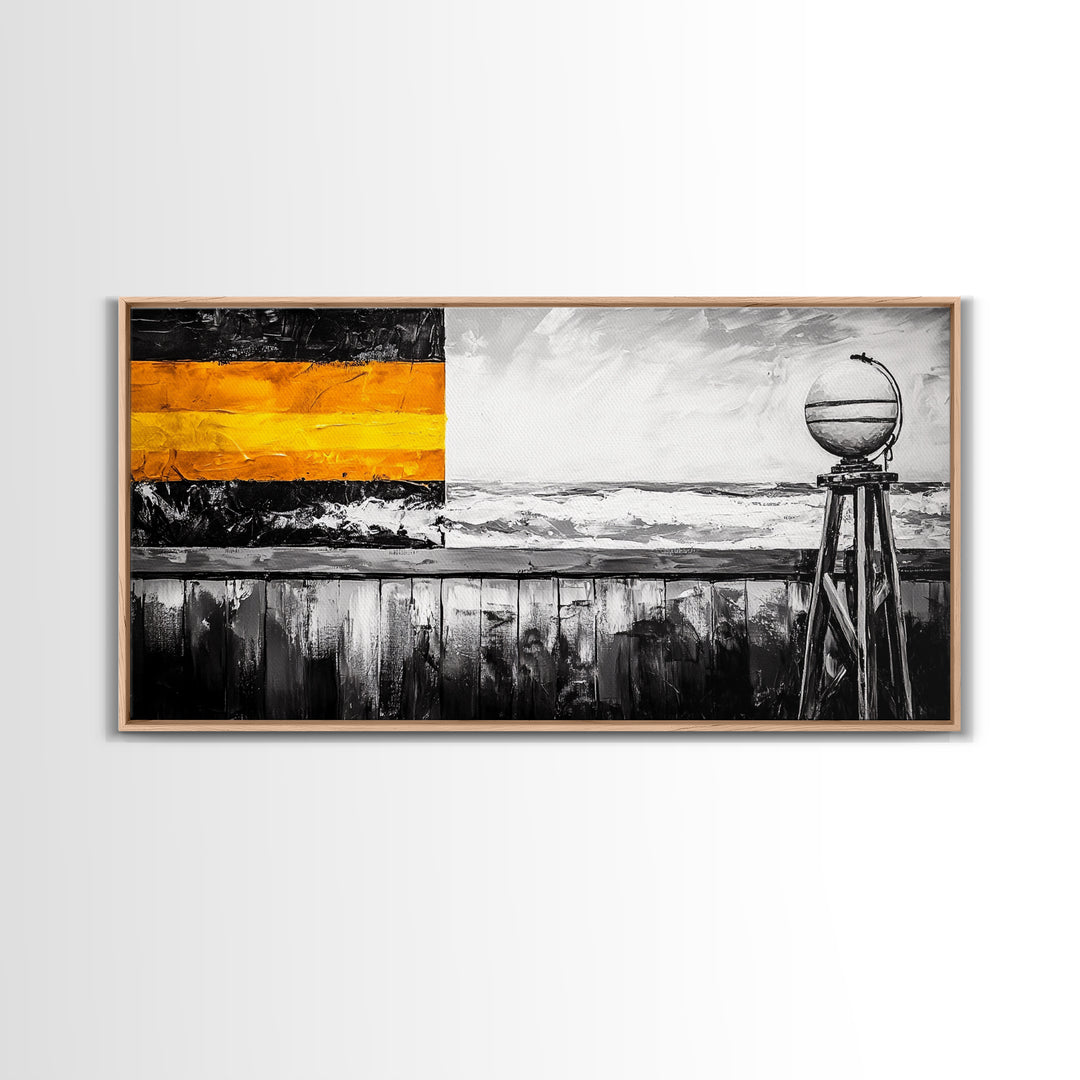 Buoy, Nautical, Ocean, Abstract, Framed Canvas Print, Coastal Decor, Beach House Wall Art, Minimalist Art, Modern Abstract Painting