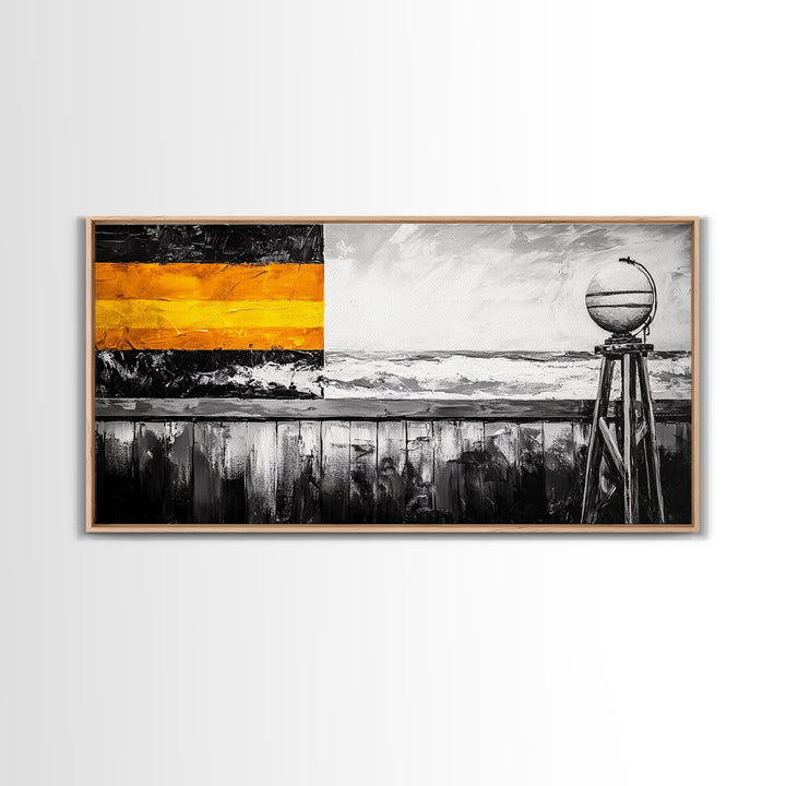 Buoy, Nautical, Ocean, Abstract, Framed Canvas Print, Coastal Decor, Beach House Wall Art, Minimalist Art, Modern Abstract Painting