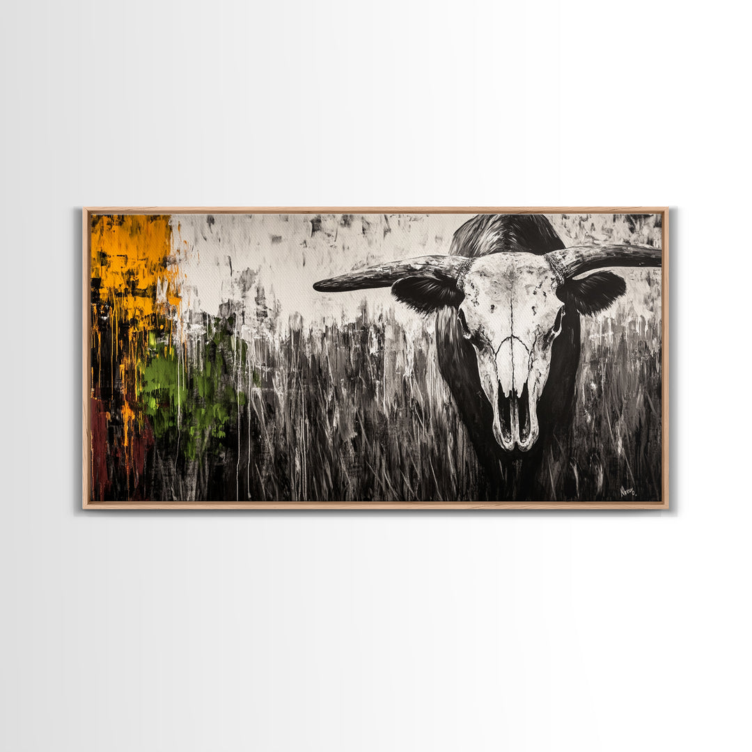Abstract Landscape, Color Splash, Modern Art, Bold Expression, Vibrant Composition, Unique Wall Decor, Living Room, Framed Canvas Print ?
