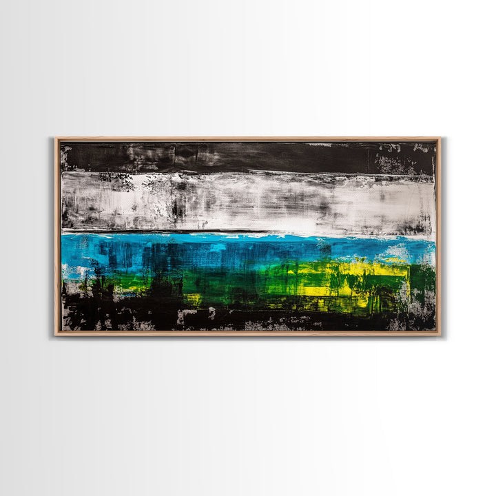 Abstract Ocean, Modern Art, Blue and Green, Coastal Canvas Print, Minimalist Waves, Contemporary Wall Art, Beach House Decor, Bold Art