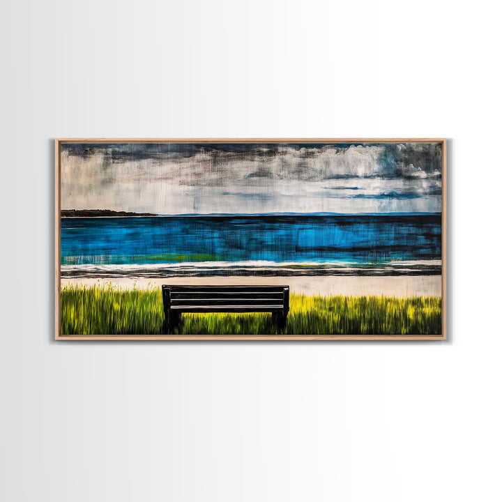 Beach View, Ocean Wall Art, Coastal Home Decor, Blue Canvas Print, Nature Artwork, Living Room Art, Nautical Art, Summer Wall Decor