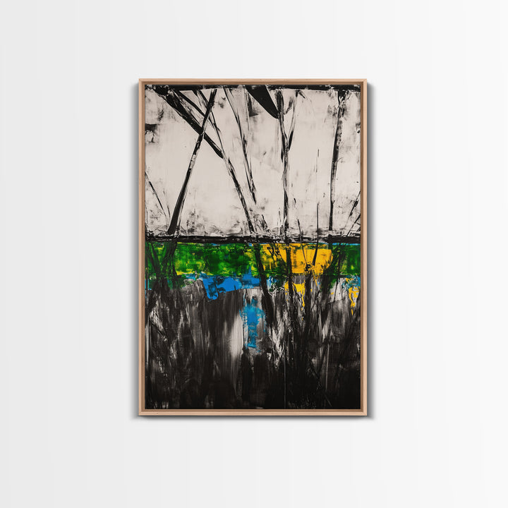 Abstract, Black and White, Modern Wall Art, Framed Canvas Print, Minimalist Art, Contemporary Decor, Unique Office Art, Home Accent