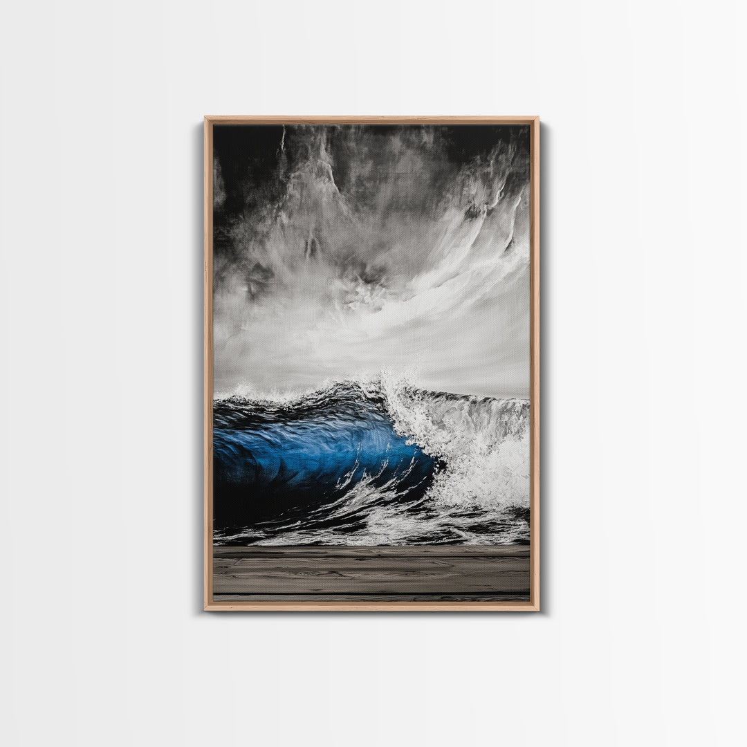 Ocean Wave, Stormy Sea, Dramatic Water, Coastal Art, Canvas Print, Nautical Wall Decor, Living Room Statement Piece, Moody Seascape