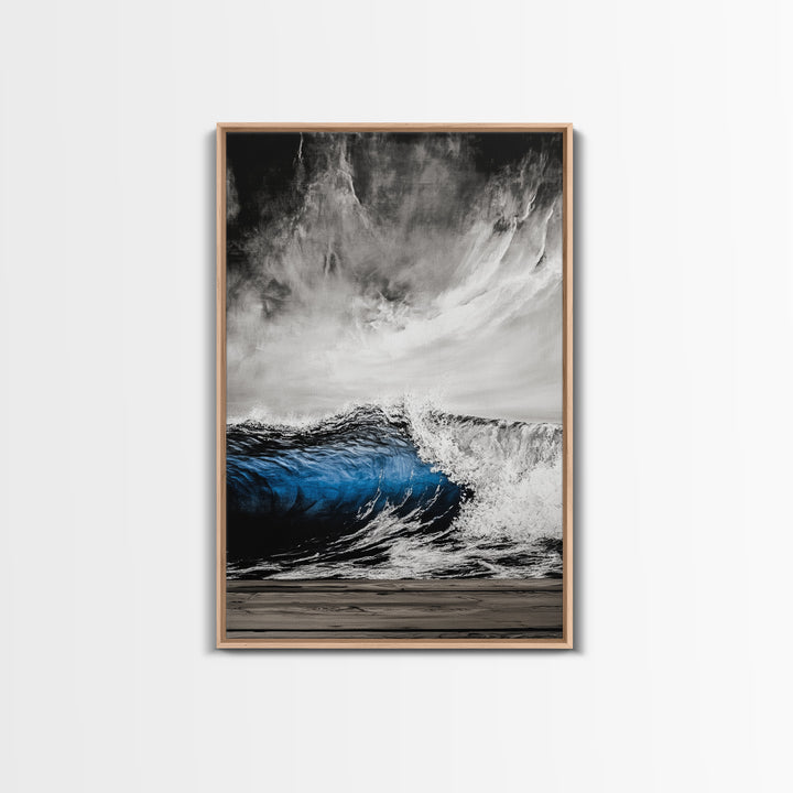 Ocean Wave, Stormy Sea, Dramatic Water, Coastal Art, Canvas Print, Nautical Wall Decor, Living Room Statement Piece, Moody Seascape