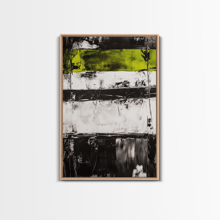 Black and Green, Abstract Expressionism, Modern Canvas Print, Minimalist Art, Bold Statement Piece, Home Office Decor, Unique Artwork