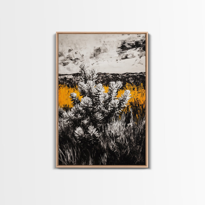 Nature Artwork, Desert Landscape, Western Home Decor, Canvas Print, Rustic Wall Art, Black and White Art, Fall Inspired Artwork