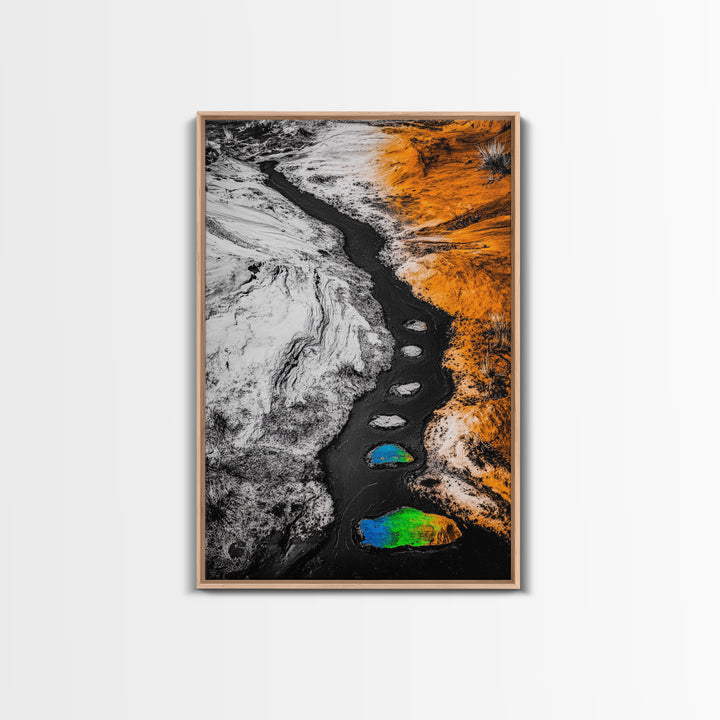 Desert Path Print, Abstract Art, Earthy Wall Decor, Bohemian Landscape, Modern Southwest Art, Fall Aesthetic Print, Framed Canvas Print