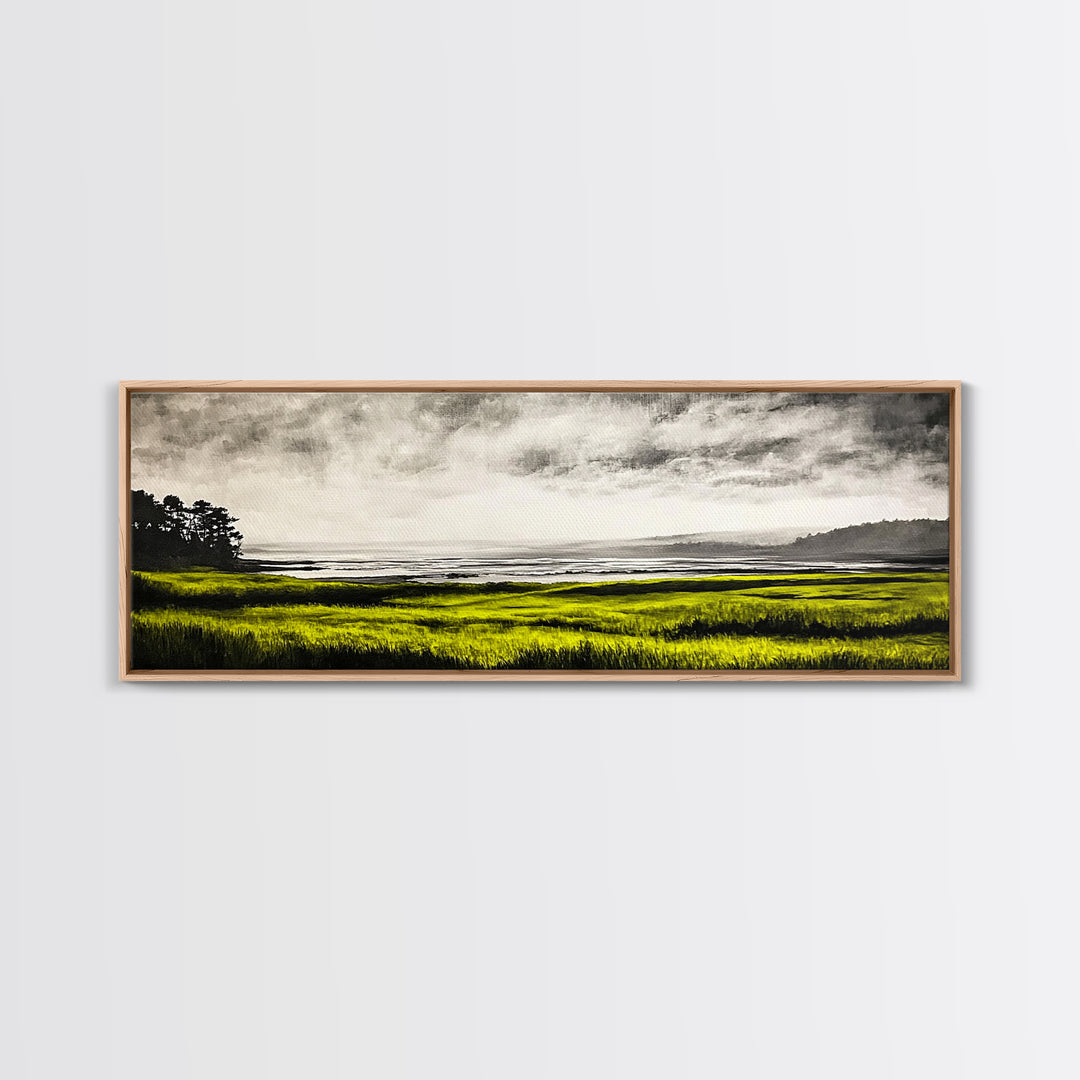 Rolling Hills, Golden Grasslands, Nature Painting, Framed Canvas Print, Rustic Decor, Large Landscape Art, Serene Home Wall Art